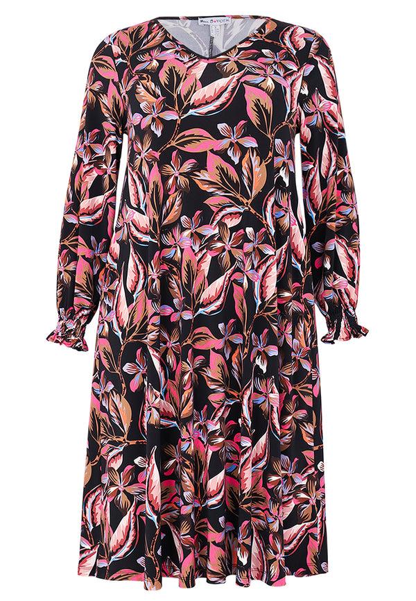 Yoek Jurk Swing FLORA - Zwart