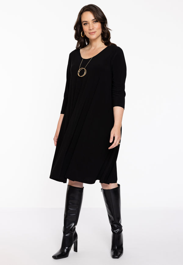 Yoek Jurk Swing Kneelength - Zwart