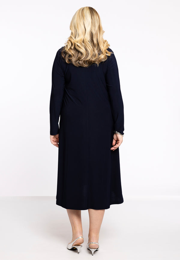 Yoek Jurk Swing Met Stenen DOLCE - Blauw