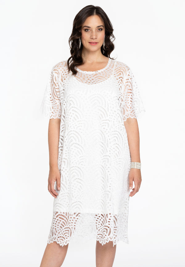 yoek Jurk Tee LACE - ecru
