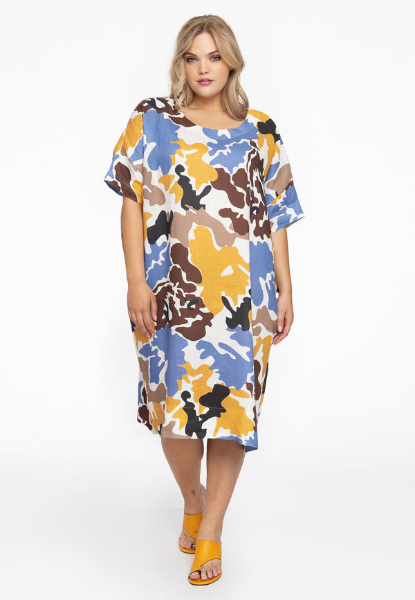 Yoek Jurk Wijd Met Zakken NADIA - Wit