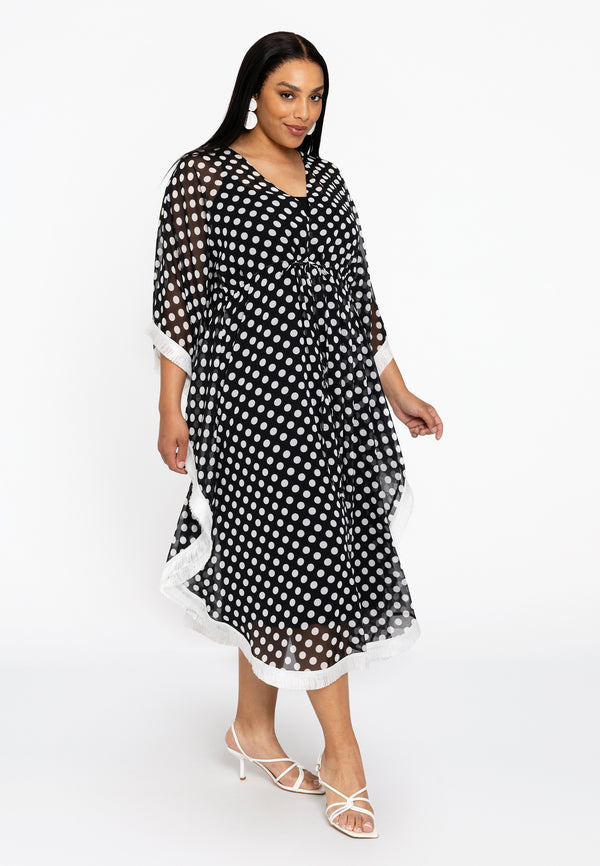Yoek Kaftan DOTS - Zwart