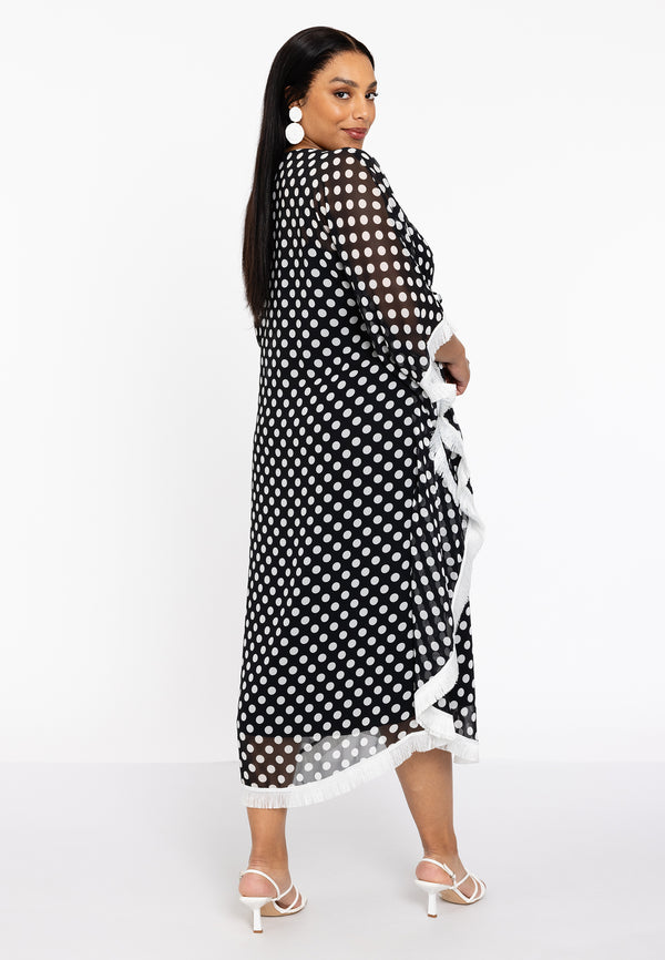 Yoek Kaftan DOTS - Zwart