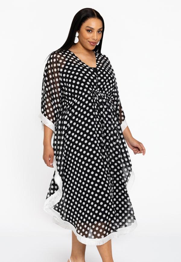 yoek Kaftan DOTS - Zwart
