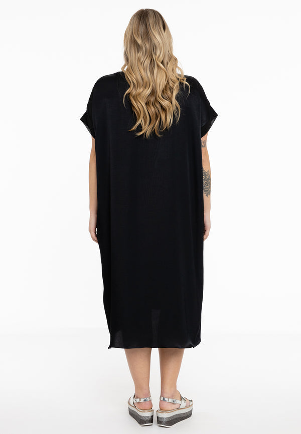 Yoek Kaftan-jurk V-hals - Zwart