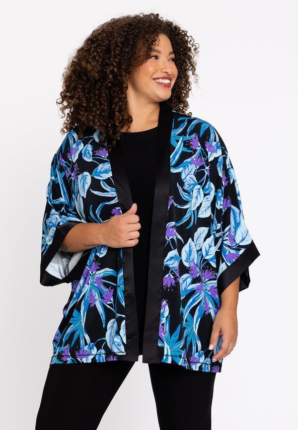 yoek Kimono kort DIANA - Blauw