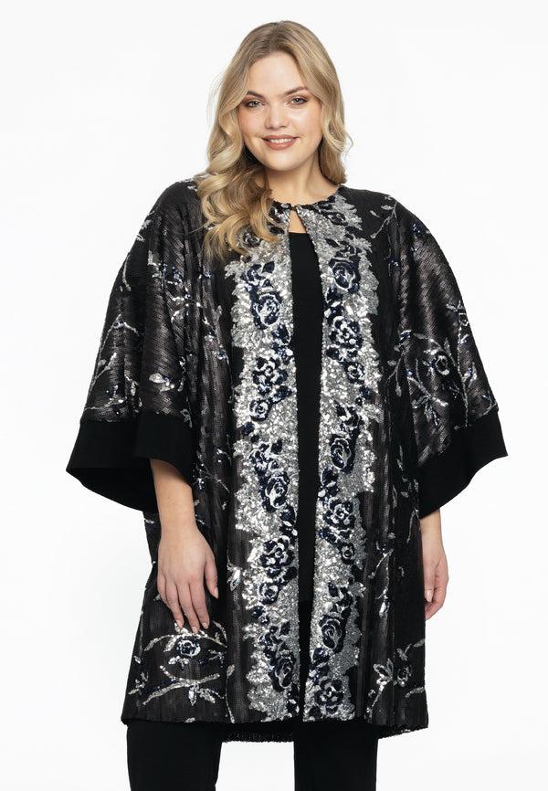 yoek Kimono SEQUINS - Zwart