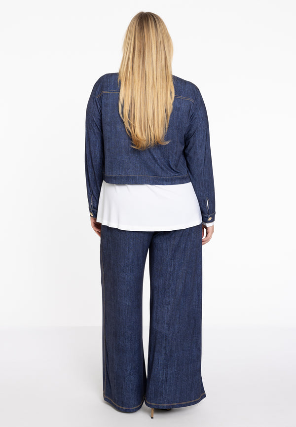 Yoek Kort Jasje DENIM DOLCE - Blauw