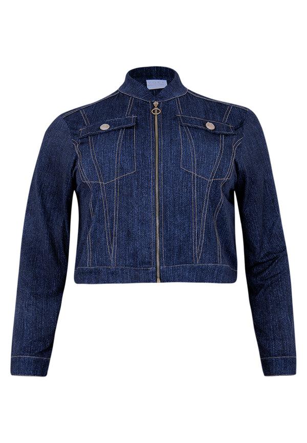 Yoek Kort Jasje DENIM DOLCE - Blauw