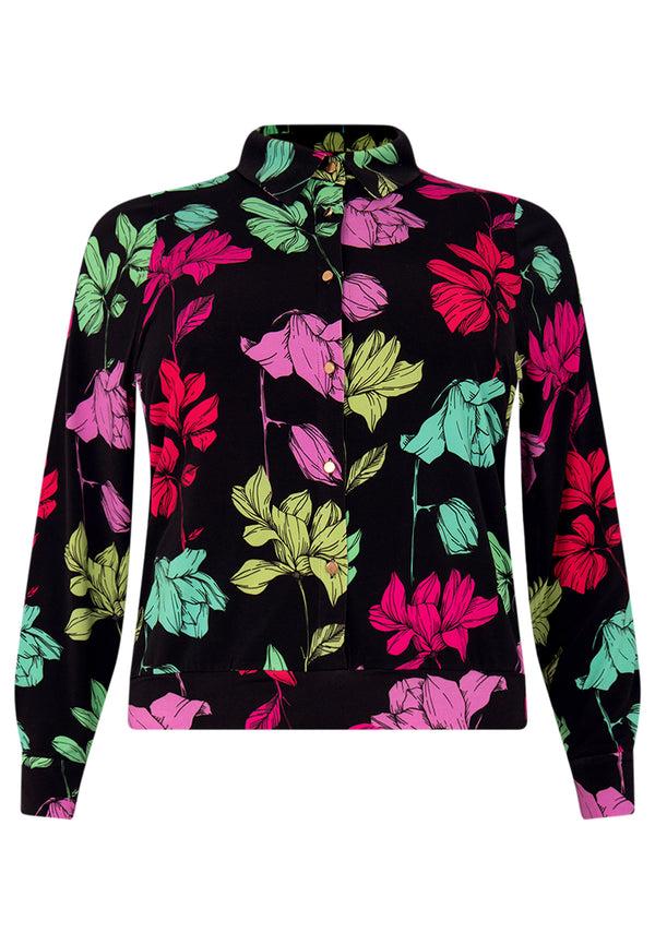 Yoek Korte Blouse MONTANA - Zwart