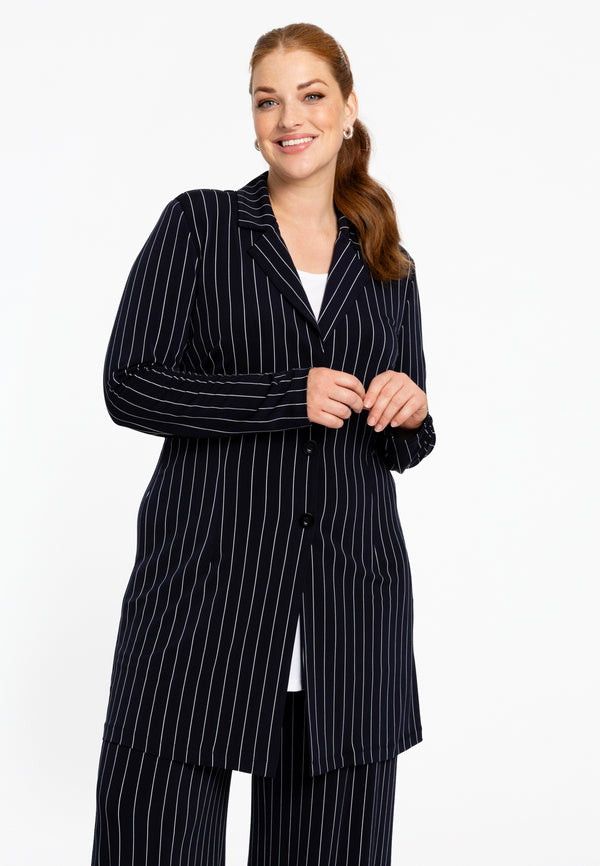 yoek Lange blazer DOLCE PINSTRIPE - Blauw