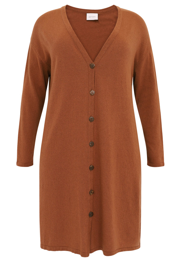 Yoek Lange Cardigan - Bruin