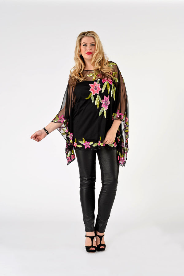 Yoek Legging Half Stretch Leer - Zwart