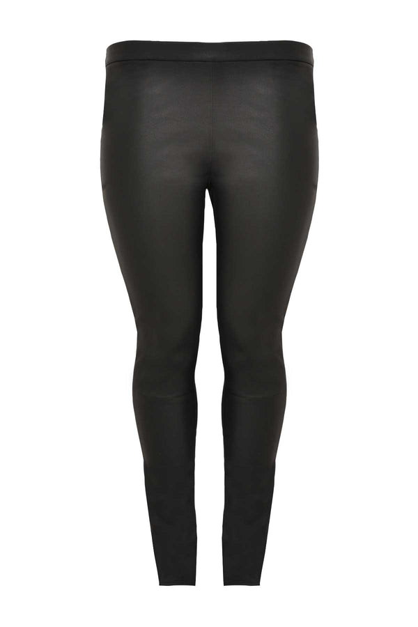 Yoek Legging Half Stretch Leer - Zwart