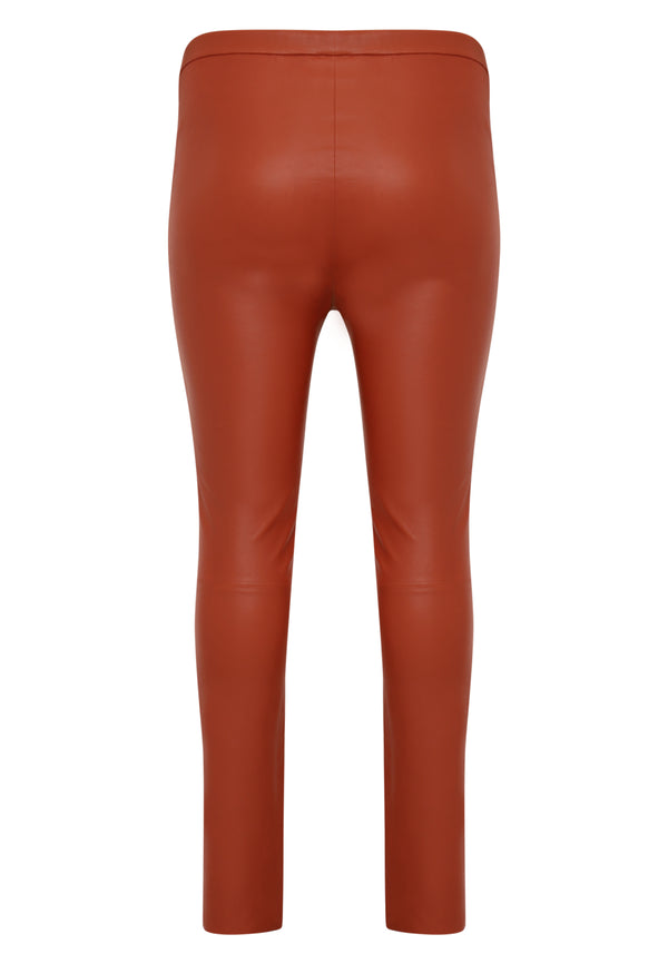 Yoek Leren Legging Full Stretch - Mid Brown