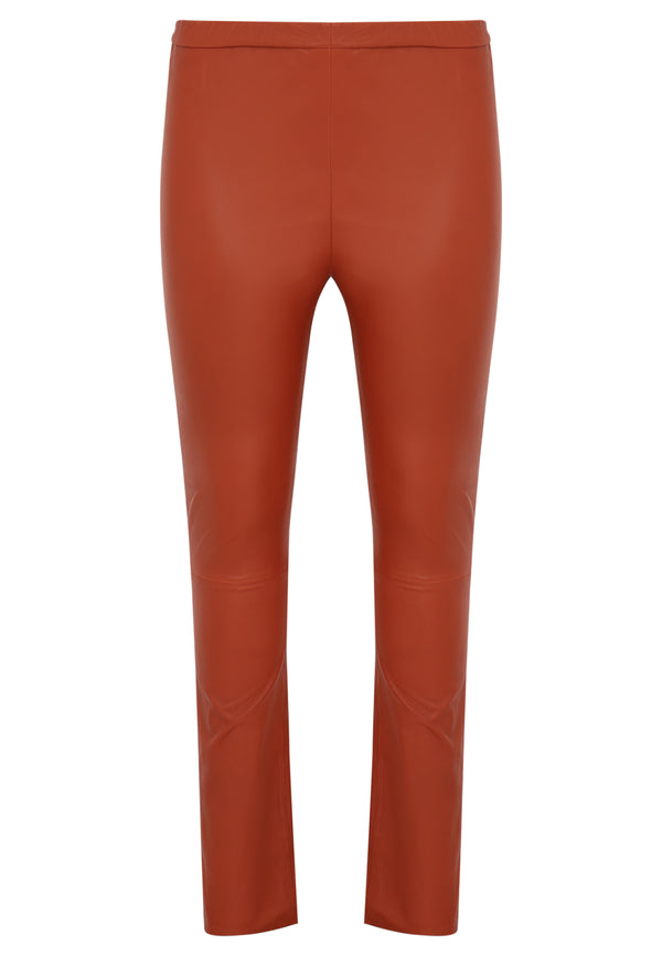 Yoek Leren Legging Full Stretch - Mid Brown