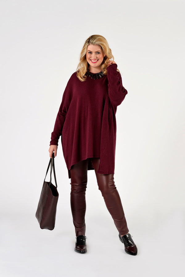 Yoek Leren Legging Full Stretch - Rood