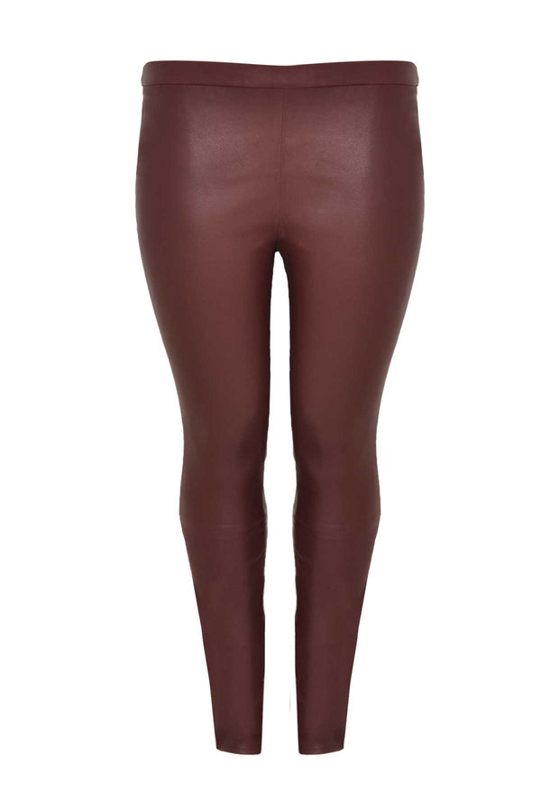 Yoek Leren Legging Full Stretch - Rood
