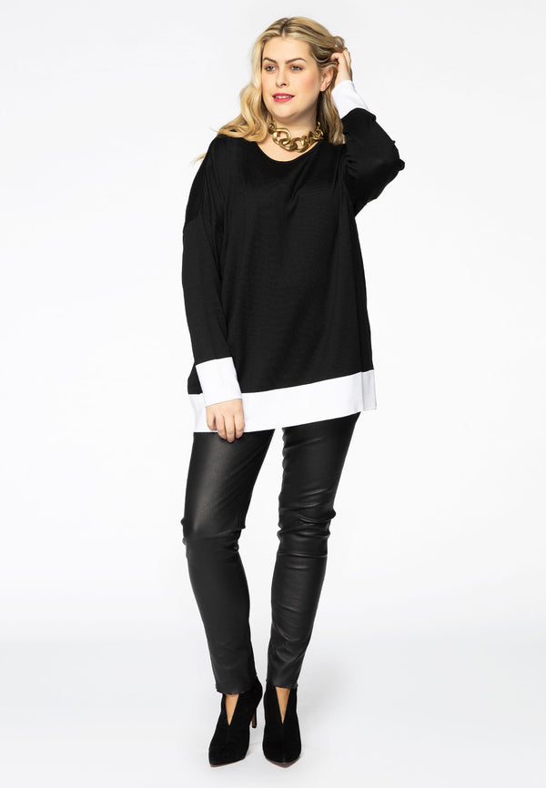 Yoek Leren Legging Full Stretch - Zwart