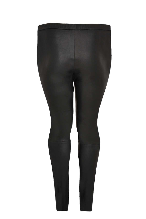 Yoek Leren Legging Full Stretch - Zwart