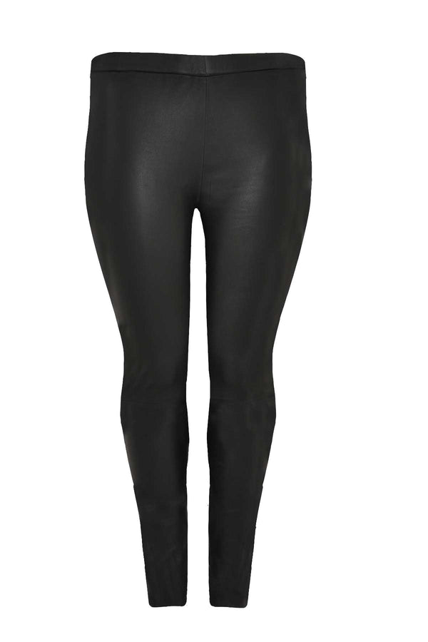 Yoek Leren Legging Full Stretch - Zwart