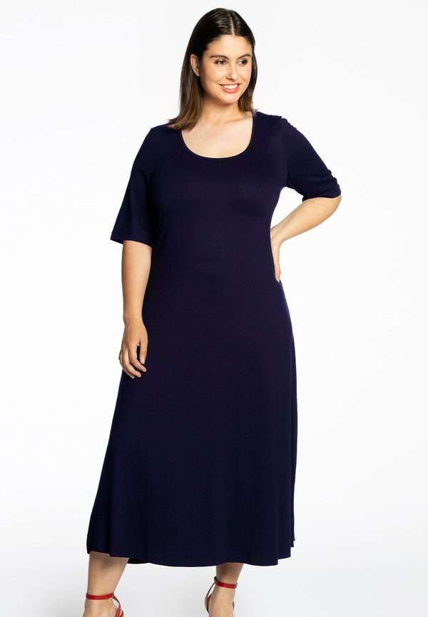 yoek Long dress VI/EA - Blauw