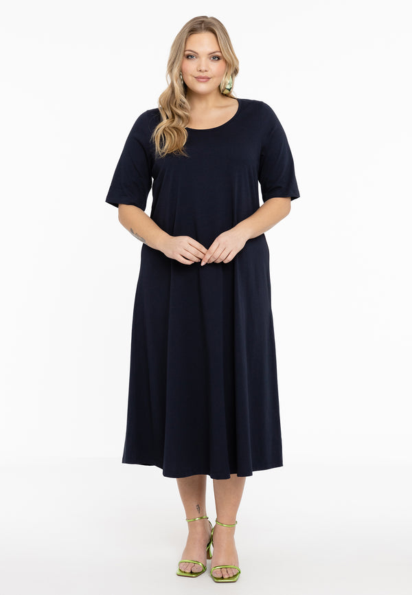Yoek Maxi Jurk A-lijn COTTON - Blauw