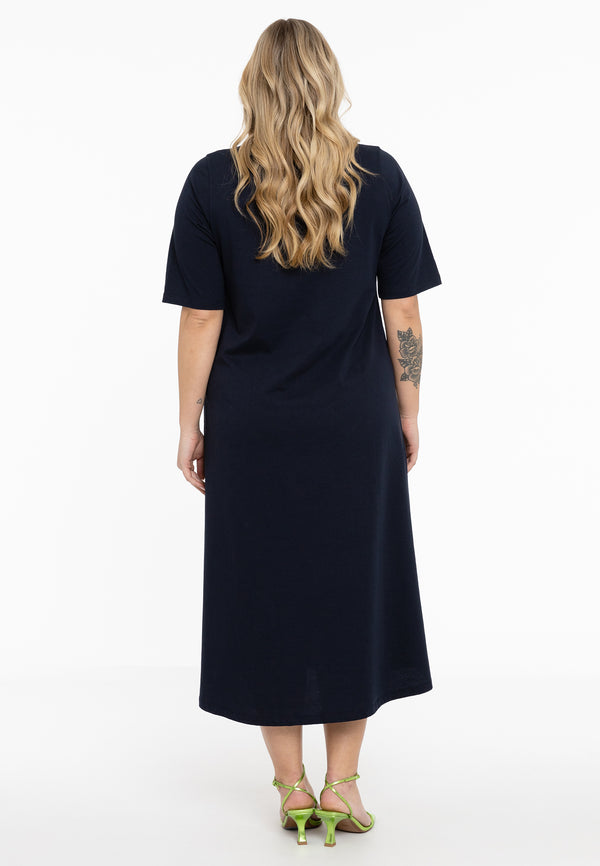 Yoek Maxi Jurk A-lijn COTTON - Blauw