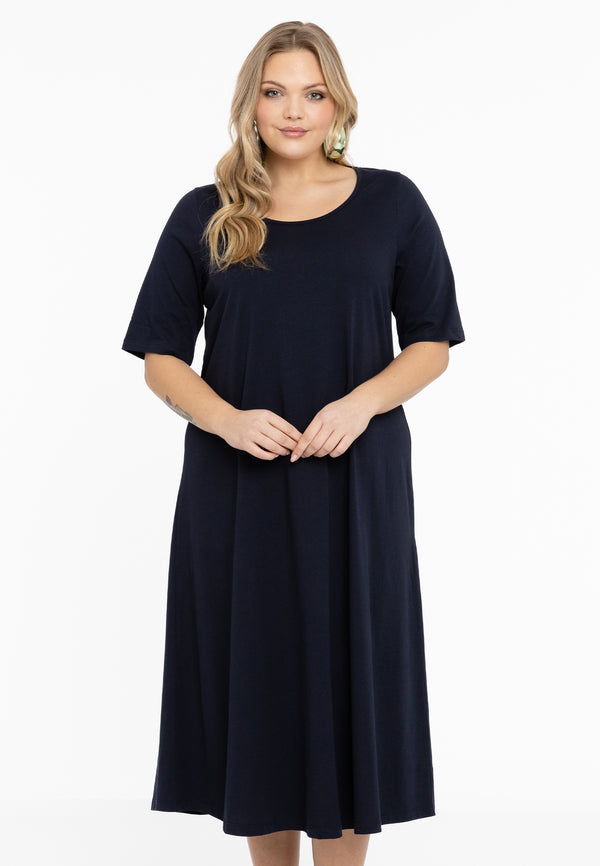 yoek Maxi jurk A-lijn COTTON - Blauw