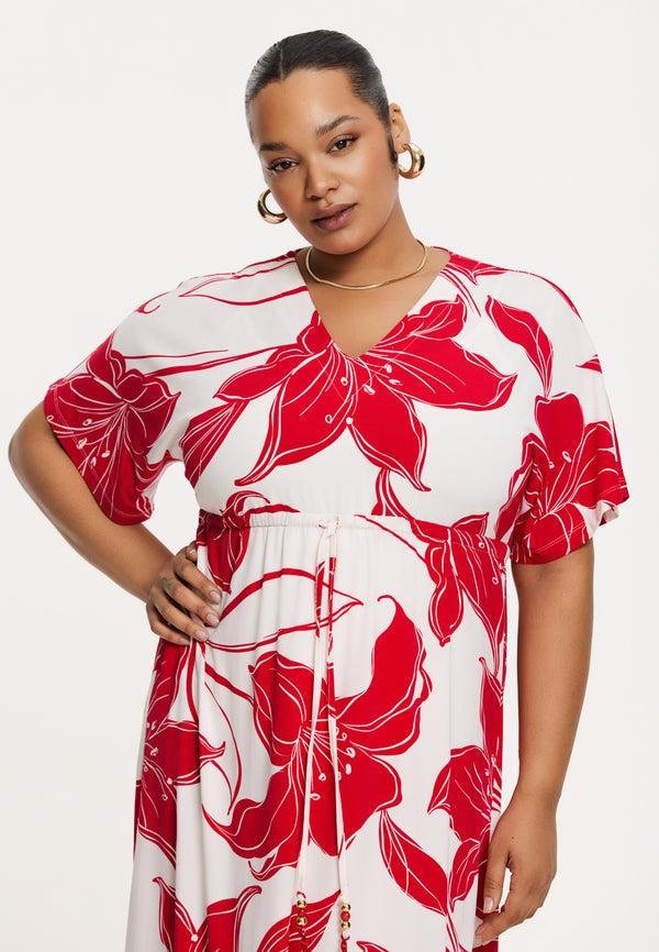 yoek Maxi-jurk LILY - Rood