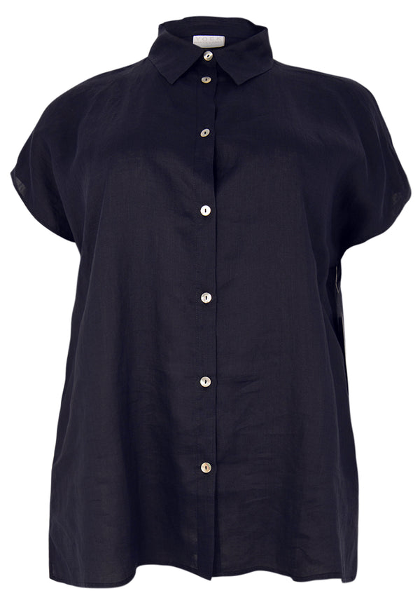 Yoek Mouwloze Blouse - Blauw