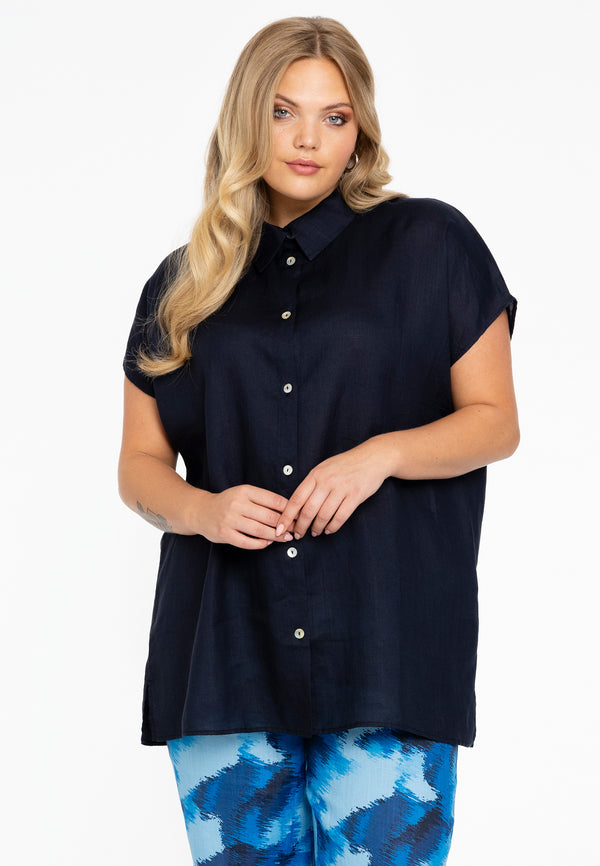 yoek Mouwloze blouse - Blauw