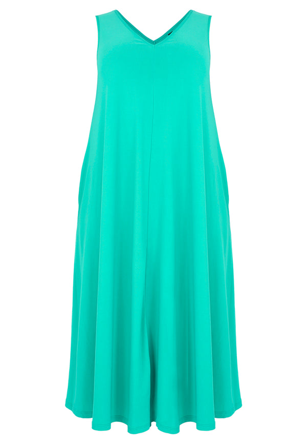 Yoek Mouwloze Jurk A-lijn DOLCE - Turquoise