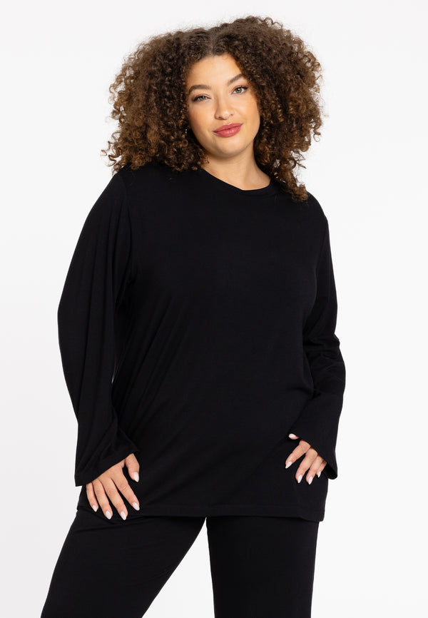 yoek Oversized shirt LOUNGE - Zwart