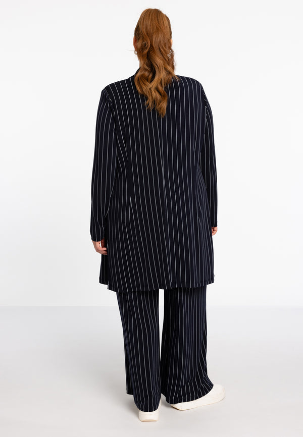 Yoek Pantalon Loose Fit DOLCE PINSTRIPE - Blauw