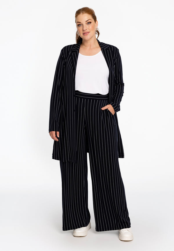 Yoek Pantalon Loose Fit DOLCE PINSTRIPE - Blauw