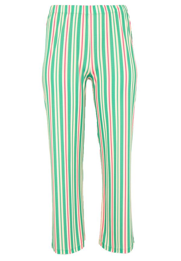 Yoek Pantalon Wijd STRIPY - Groen