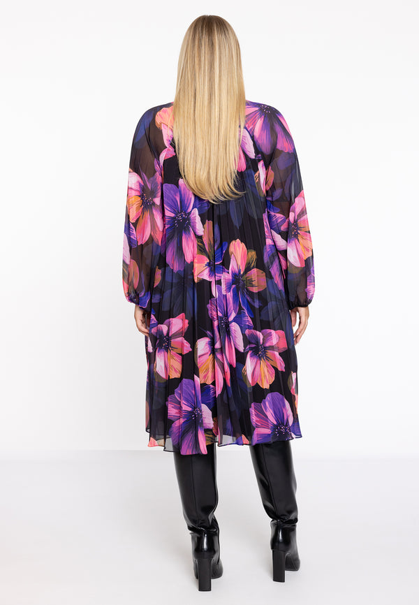 Yoek Plissé Jurk CARA - Zwart