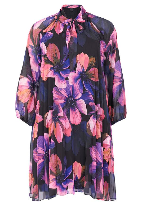 Yoek Plissé Jurk CARA - Zwart