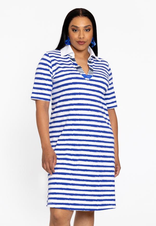 yoek Polo-jurk RIVIERA - Indigo