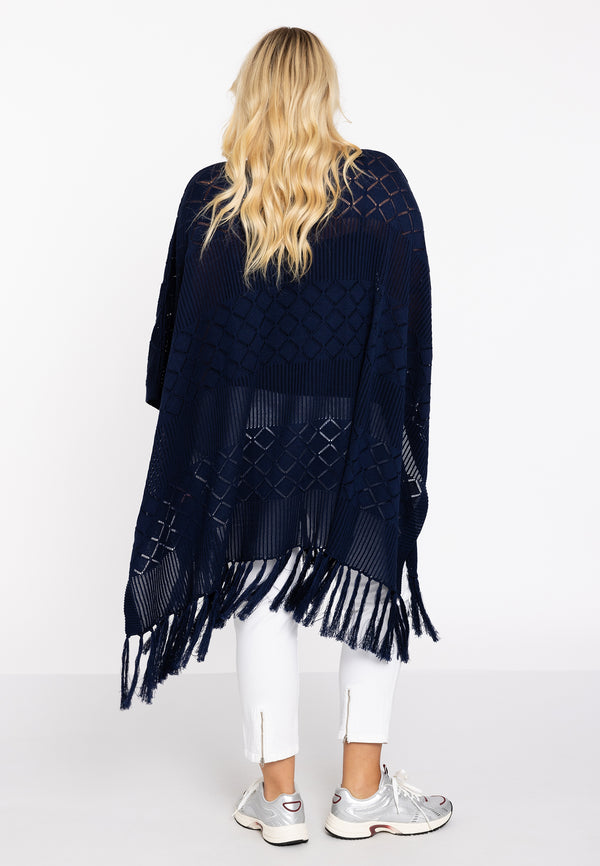 Yoek Poncho KNIT - Blauw