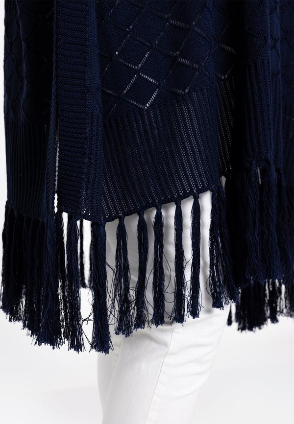Yoek Poncho KNIT - Blauw