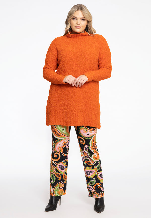 Yoek Pullover High Neck Teddy - Oranje