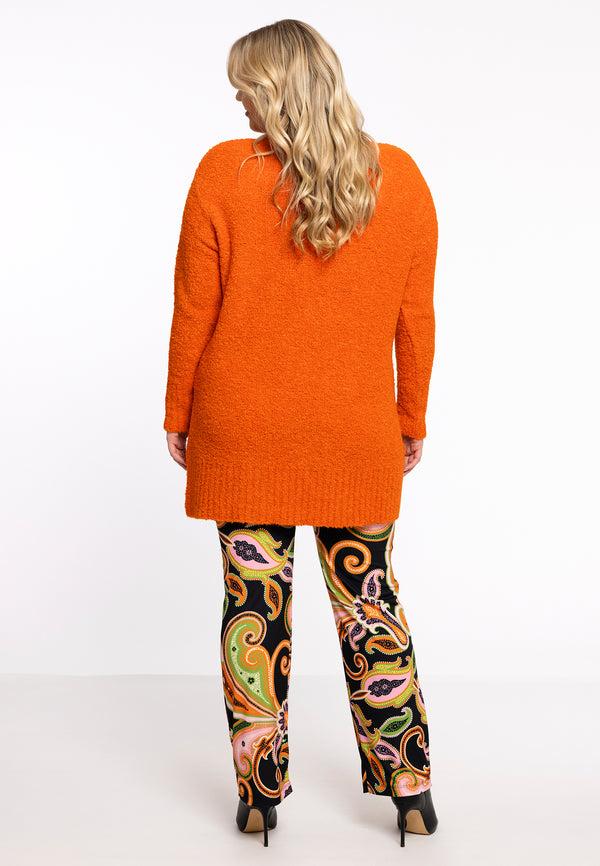 Yoek Pullover High Neck Teddy - Oranje