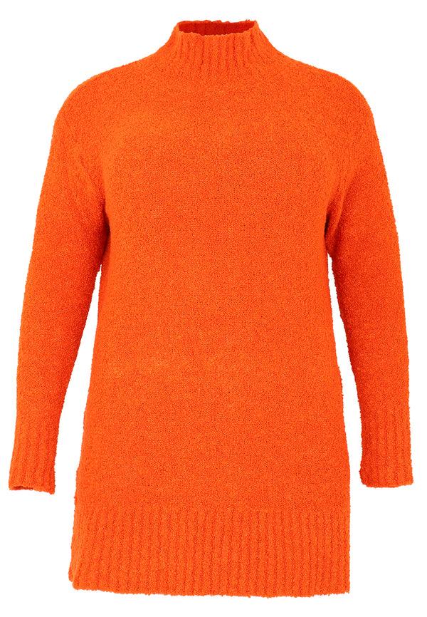 Yoek Pullover High Neck Teddy - Oranje