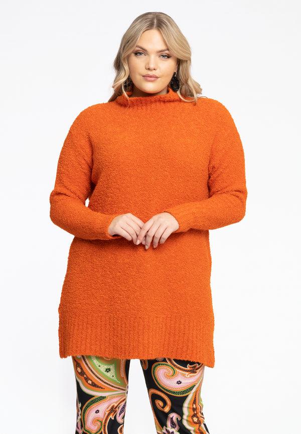 yoek Pullover High Neck Teddy - Oranje