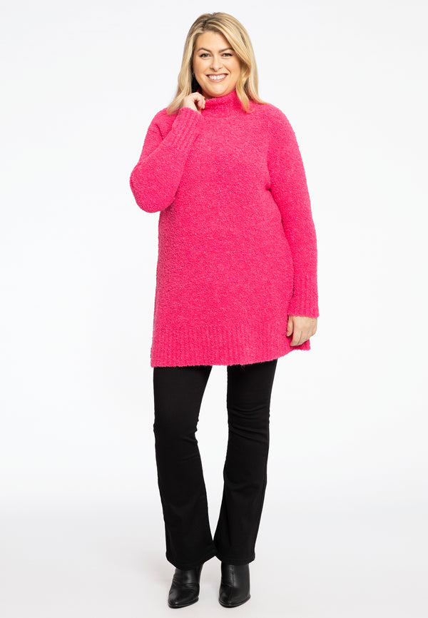 Yoek Pullover High Neck Teddy - Roze