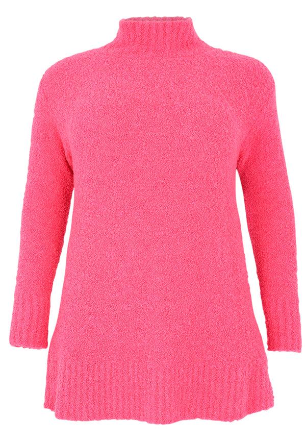 Yoek Pullover High Neck Teddy - Roze