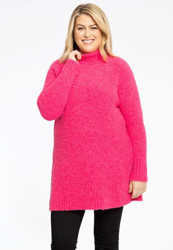 yoek Pullover High Neck Teddy - Roze