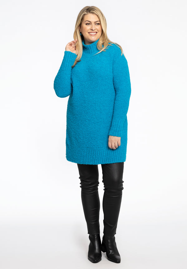 Yoek Pullover High Neck Teddy - Turquoise